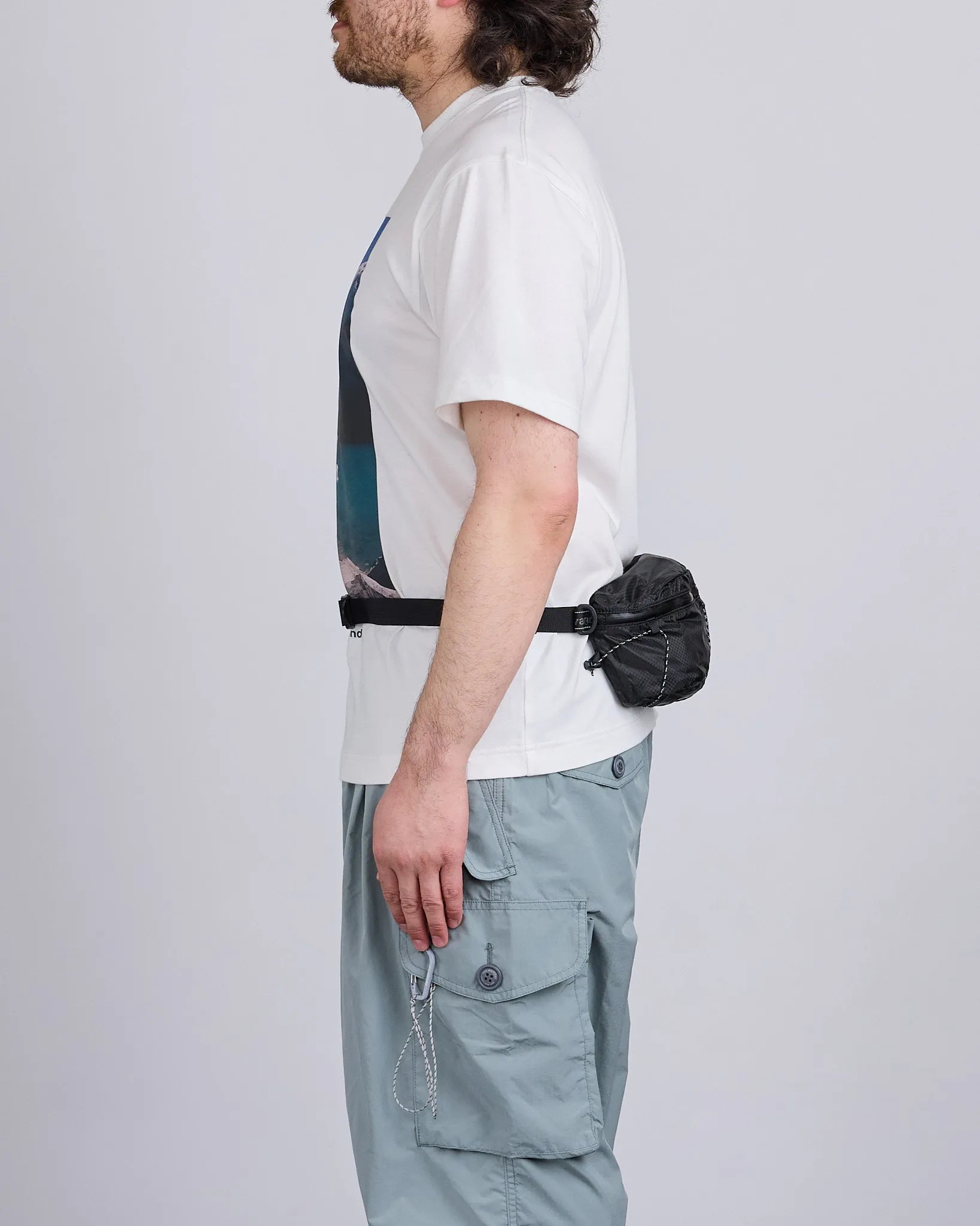 and wander Sil Nylon Waist Bag Charcoal