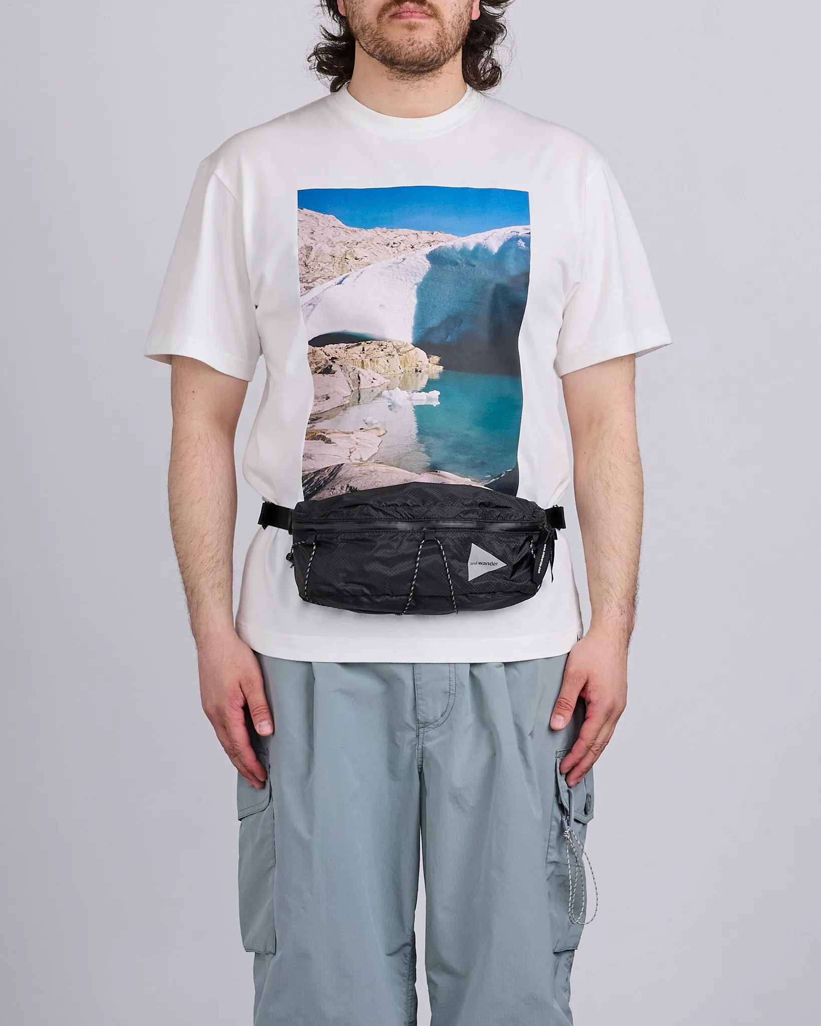 and wander Sil Nylon Waist Bag Charcoal