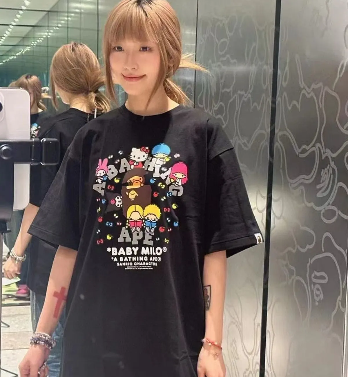 Bape Baby Milo x Sanrio Characters T-Shirt (Black)