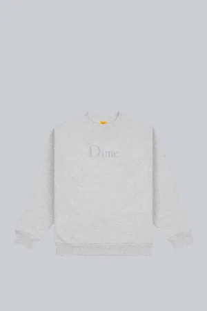 DIME CLASSIC SMALL LOGO CREWNECK HEATHER GRAY