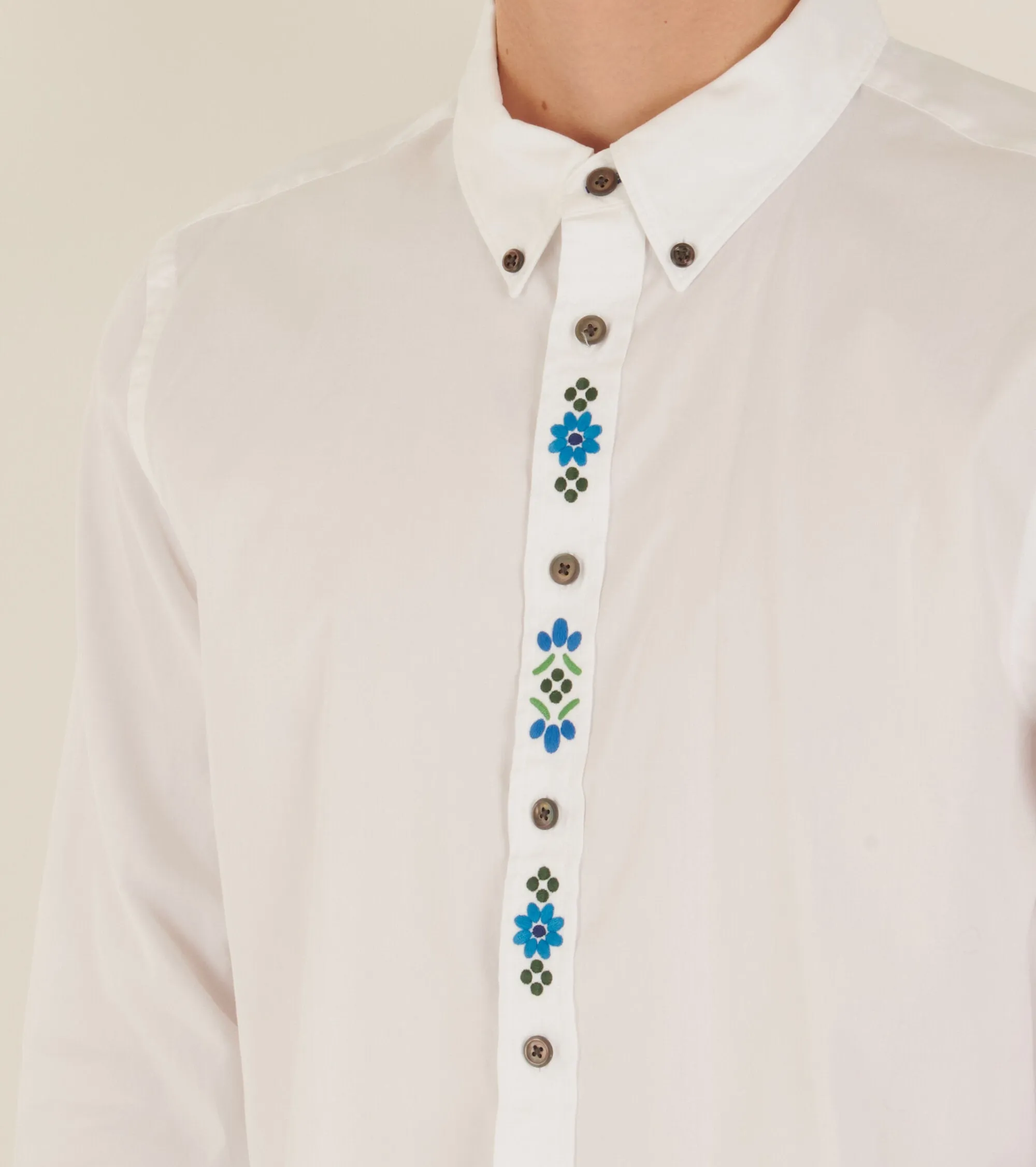 Embroidery Classic Shirt White
