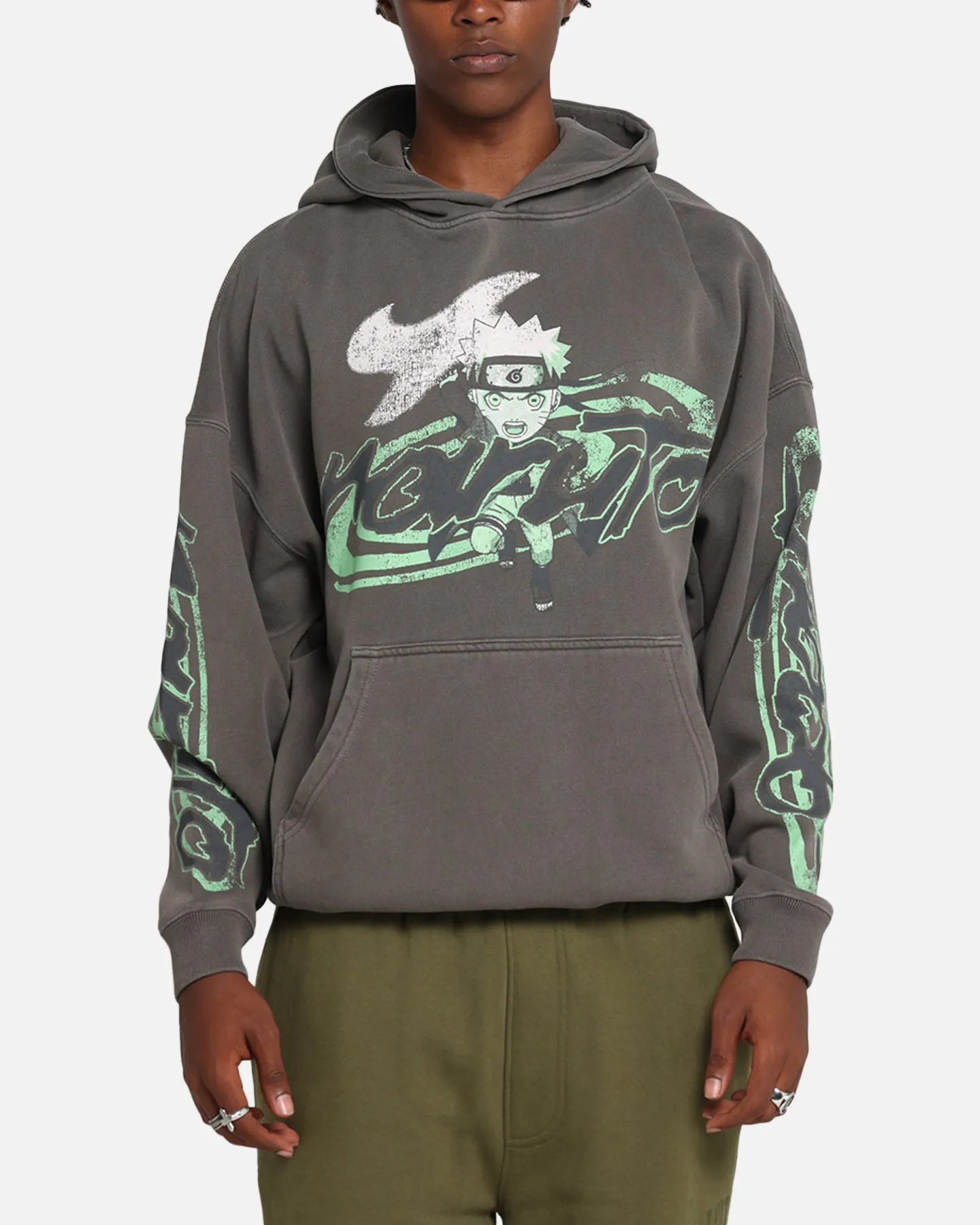 Goat Crew X Naruto Sage Mode Premium Hoodie Washed Charcoal