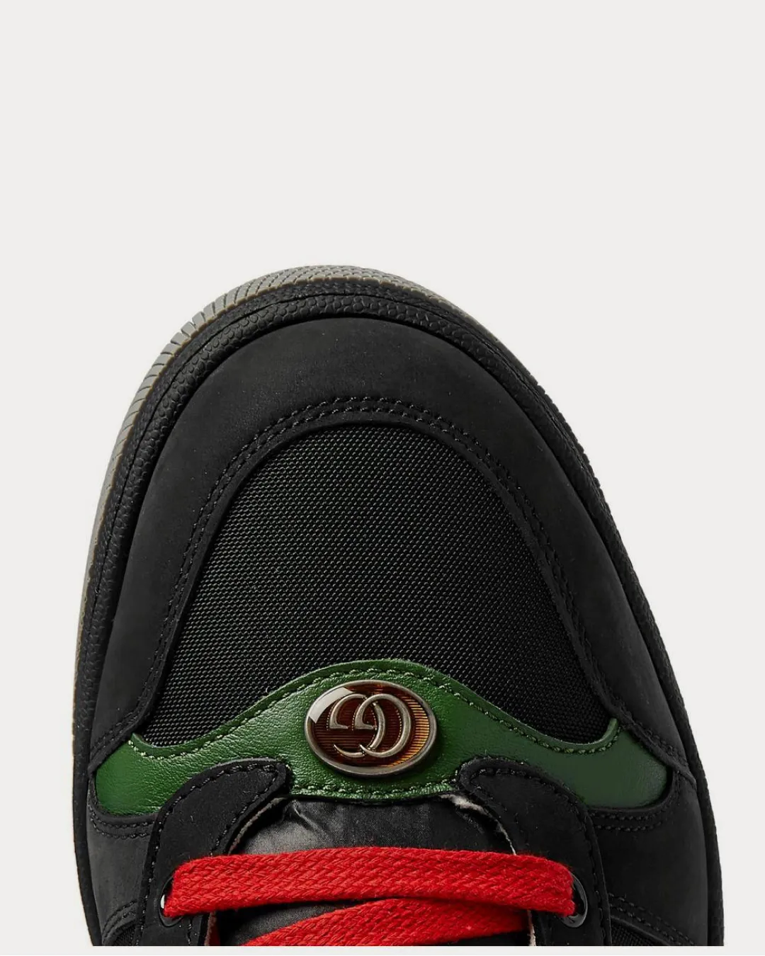 Gucci Screener Webbing-Trimmed 'Black' Leather. Suede and Canvas Sneakers