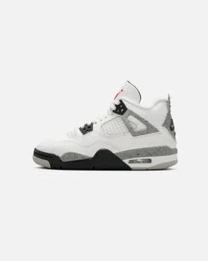 Jordan Kids' Air Jordan 4 Retro OG Remastered White Cement (GS) Summit White/Fire Red/Cement Grey