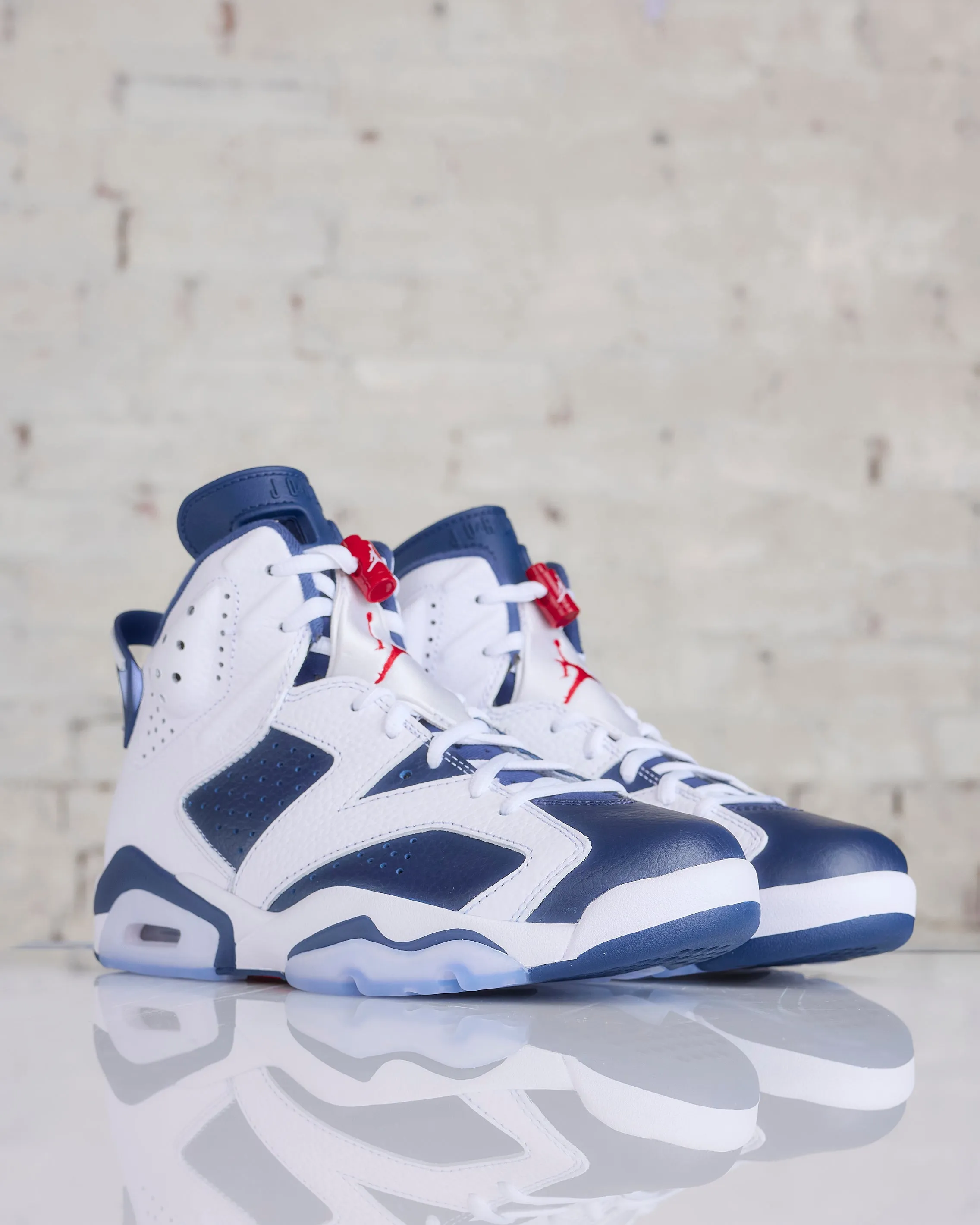Nike Men's Air Jordan 6 Retro Olympic White Varsity Red-Midnight Navy