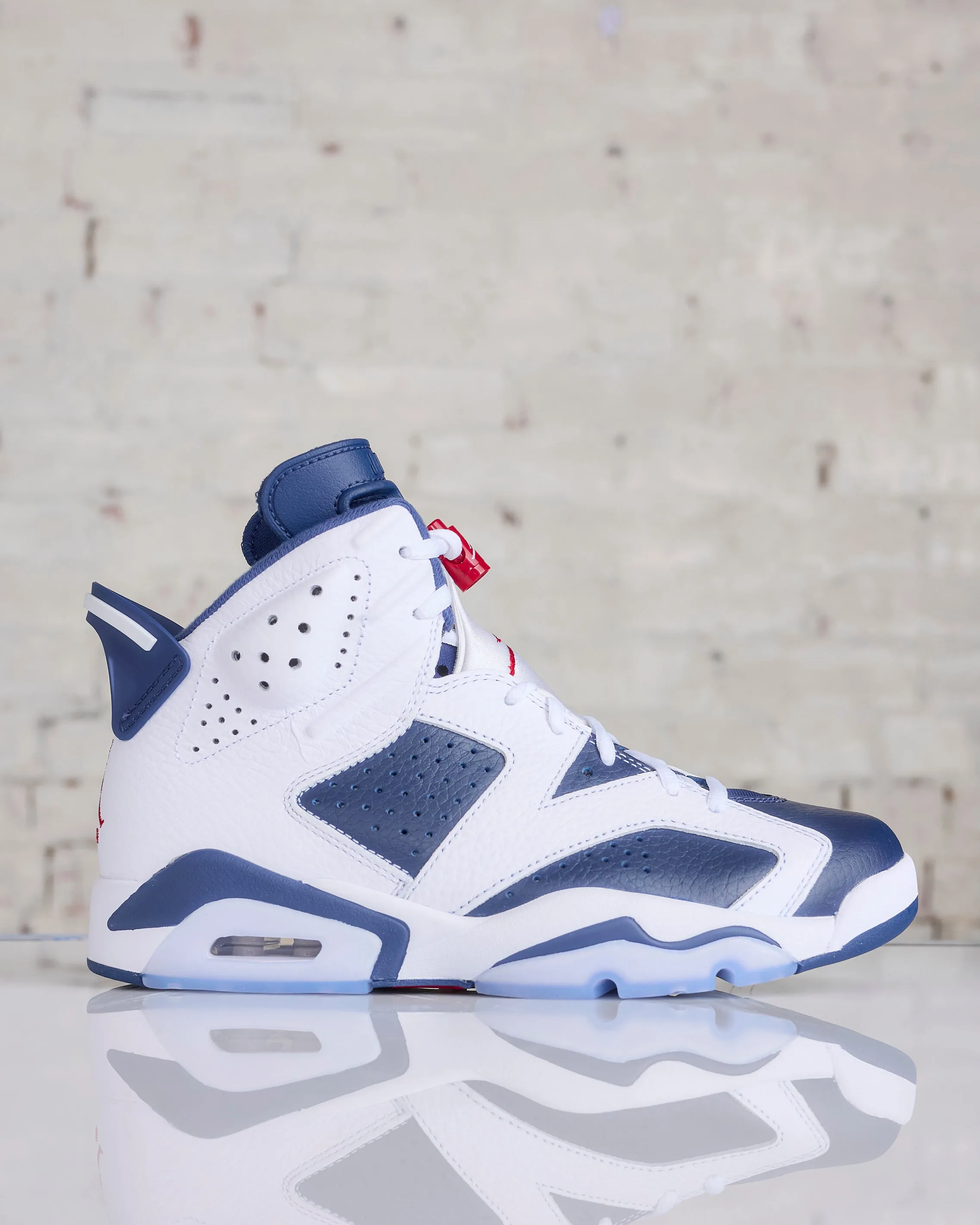 Nike Men's Air Jordan 6 Retro Olympic White Varsity Red-Midnight Navy