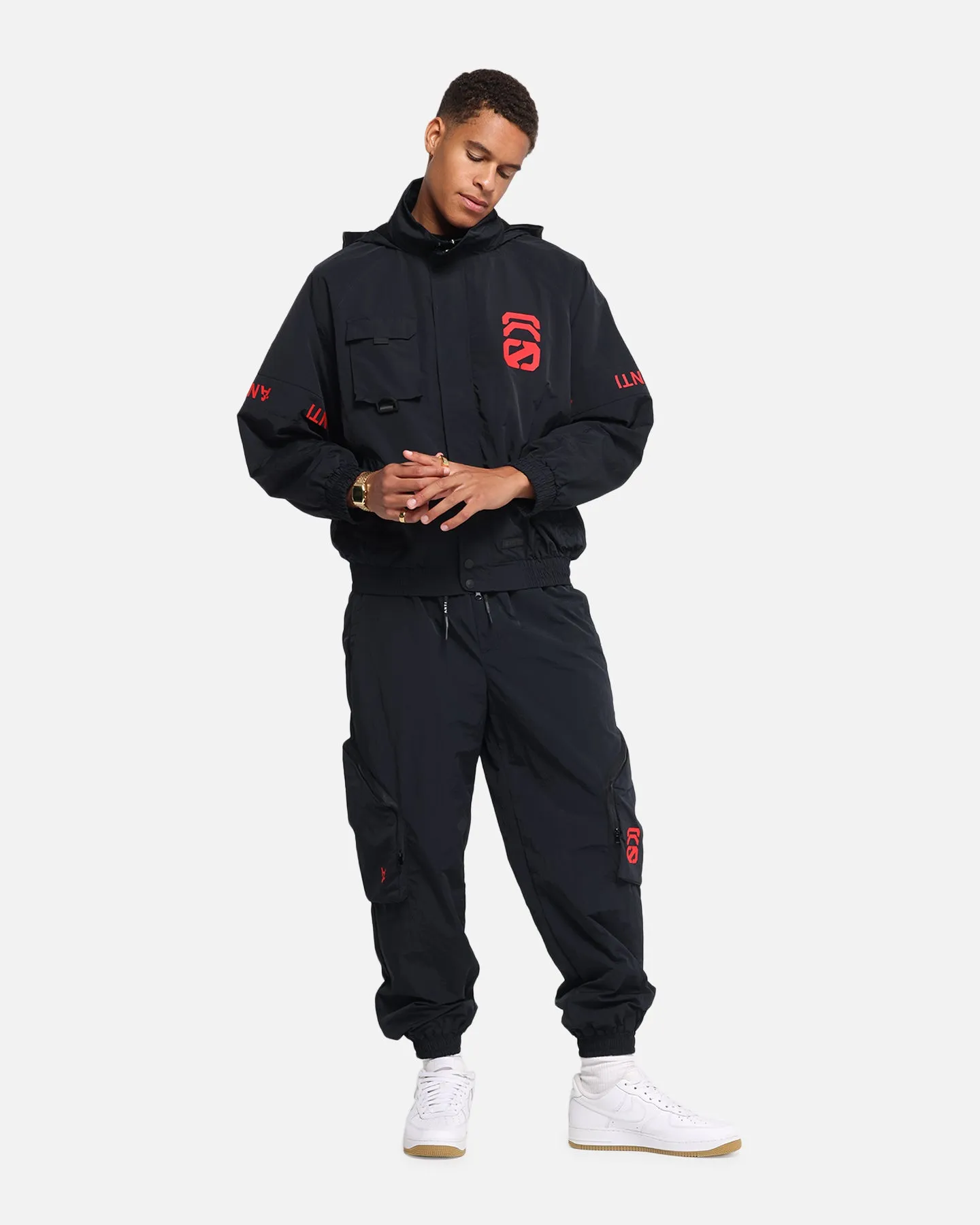 The Anti Order Faction Technical Windbreaker Jacket Black/Red