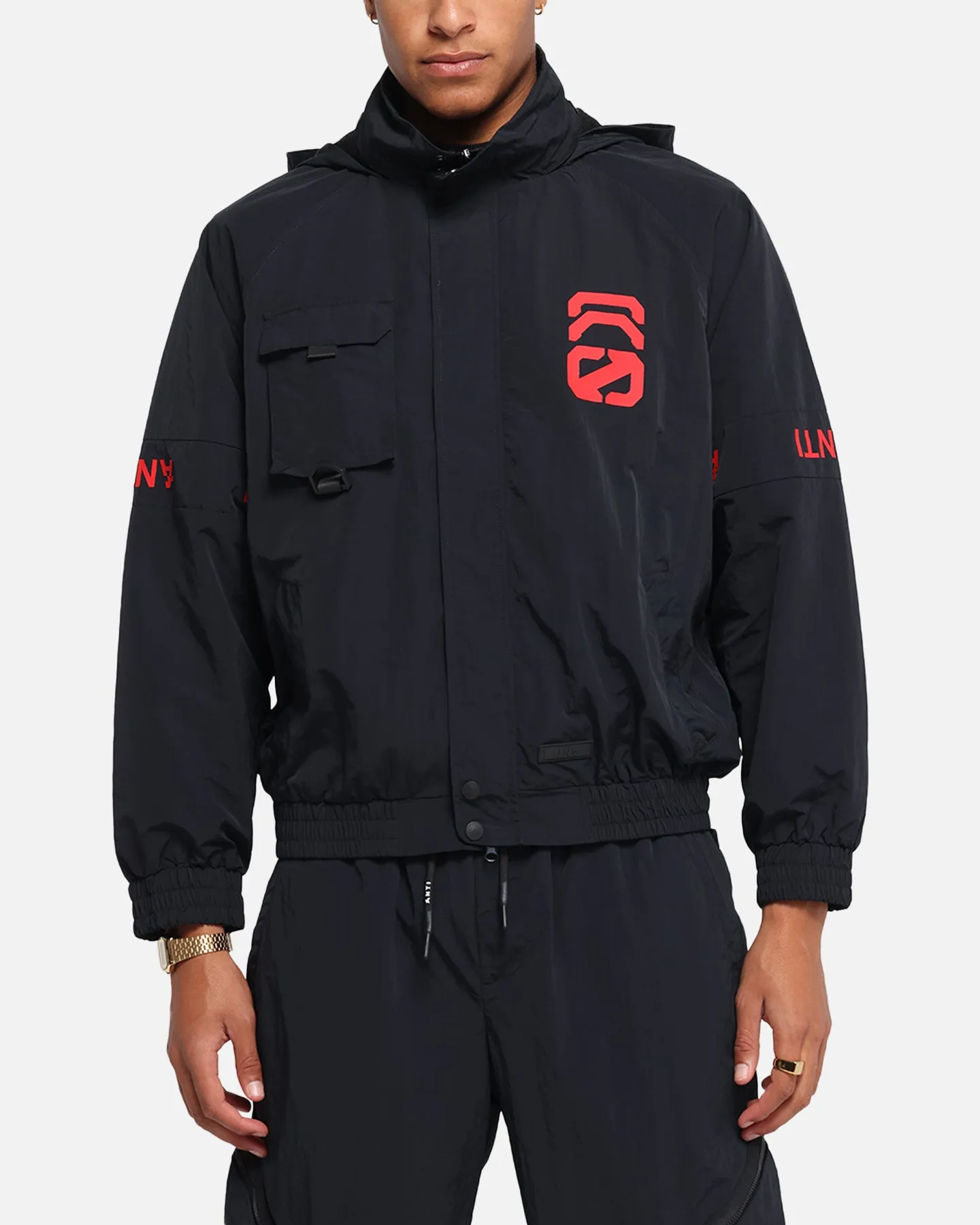 The Anti Order Faction Technical Windbreaker Jacket Black/Red